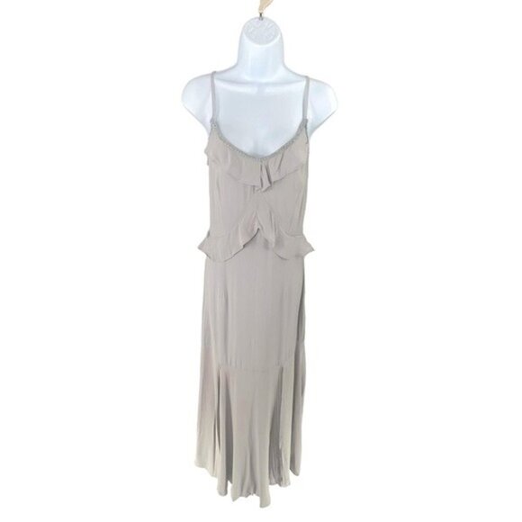 Lovestitch X Petal & Pup | NEW Tanya Beaded Maxi Dress in Grey Size M - Picture 4 of 12